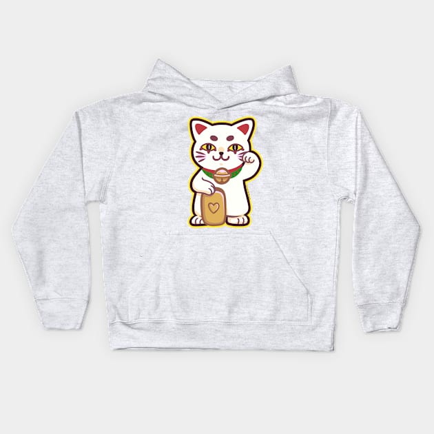 Maneki Neko Kids Hoodie by Mekishiko Art